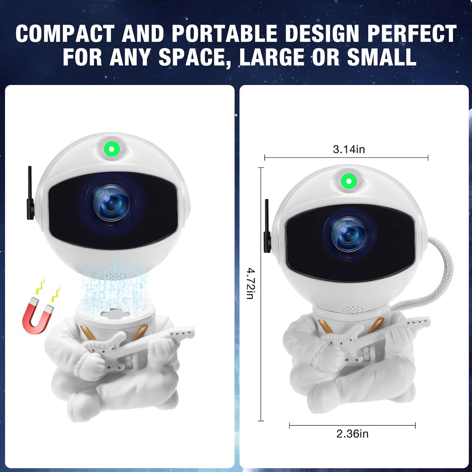 Astronaut Projector，Star Projector Galaxy Light，Night Light for Kids，Light Projector for Bedroom，Starry Nebula Ceiling LED Lamp，With Remote (White)