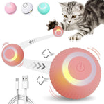 Electric Cat Ball Toys, Interactive Self Auto Rotating Intelligent Cat Ball Toys for Pet Dogs, Cats, Smart Indoor Rolling Cat Toy for Home Bedroom, Gravity Pink