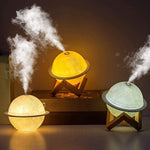 Humidifier, 2 in 1 Moon Night Light & Humidifiers with USB Powered, White, Warm White, Yellow 3D LED Moon Light with Stand, 200Ml